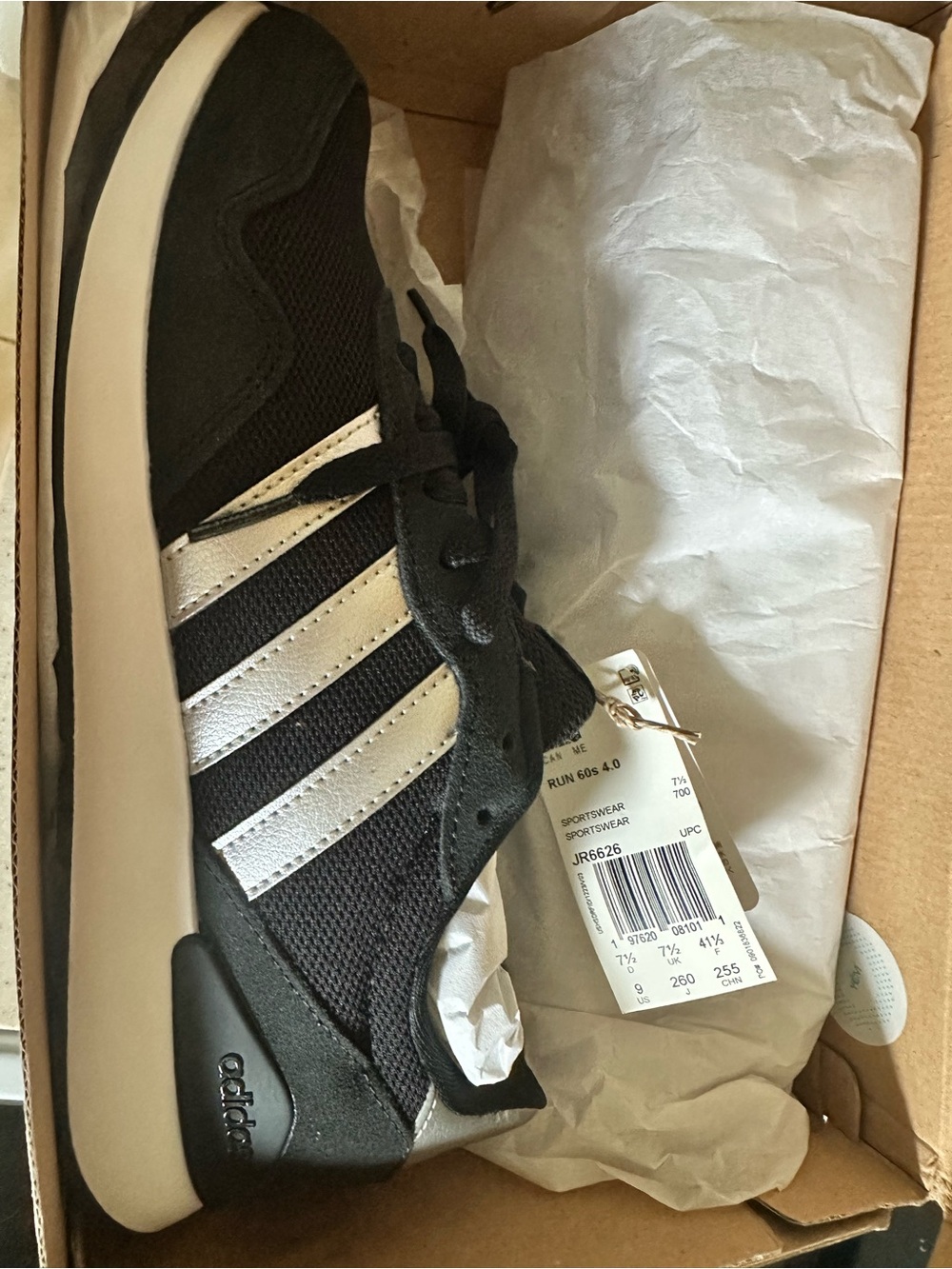 adidas Women's Black & Silver Retro Sneaker